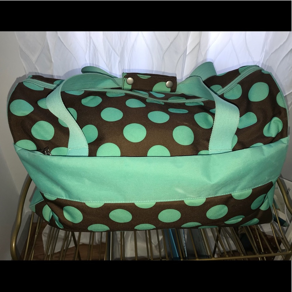 Pbteen polka dot duffle bag